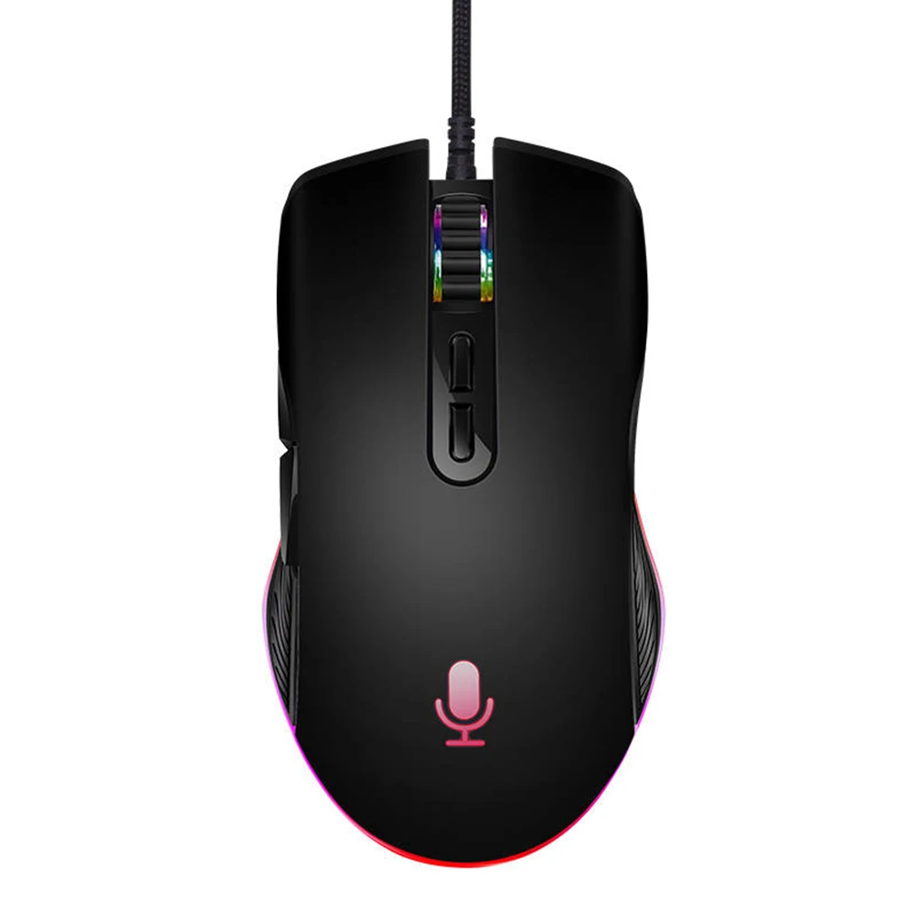 Voice Control Mouse Wired Mice Input Search Translation Mice for PC Computer with LED Light JR Deals