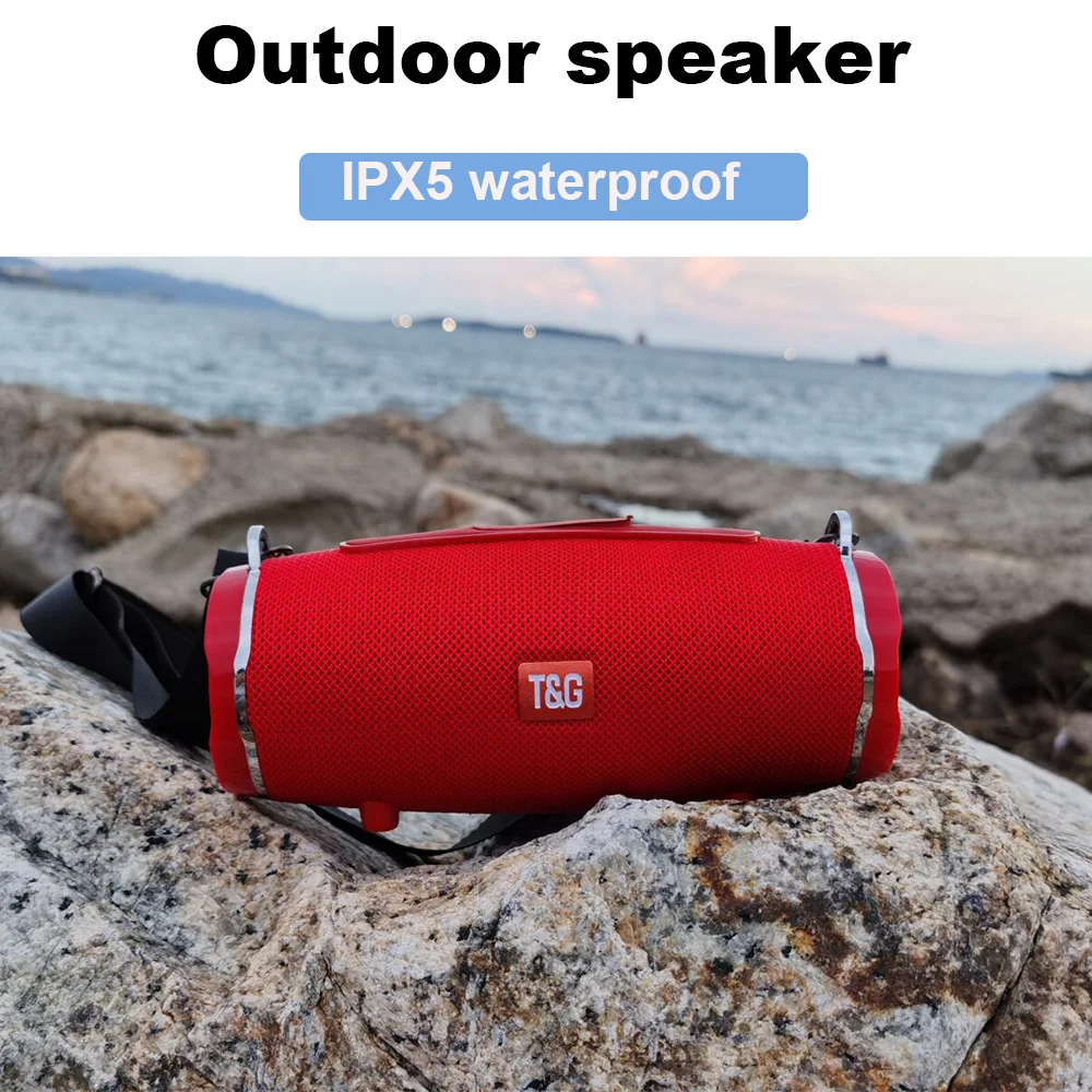 Портативные беспроводные Bluetooth колонки сабвуфер с поддержкой FM радио 20 Вт для