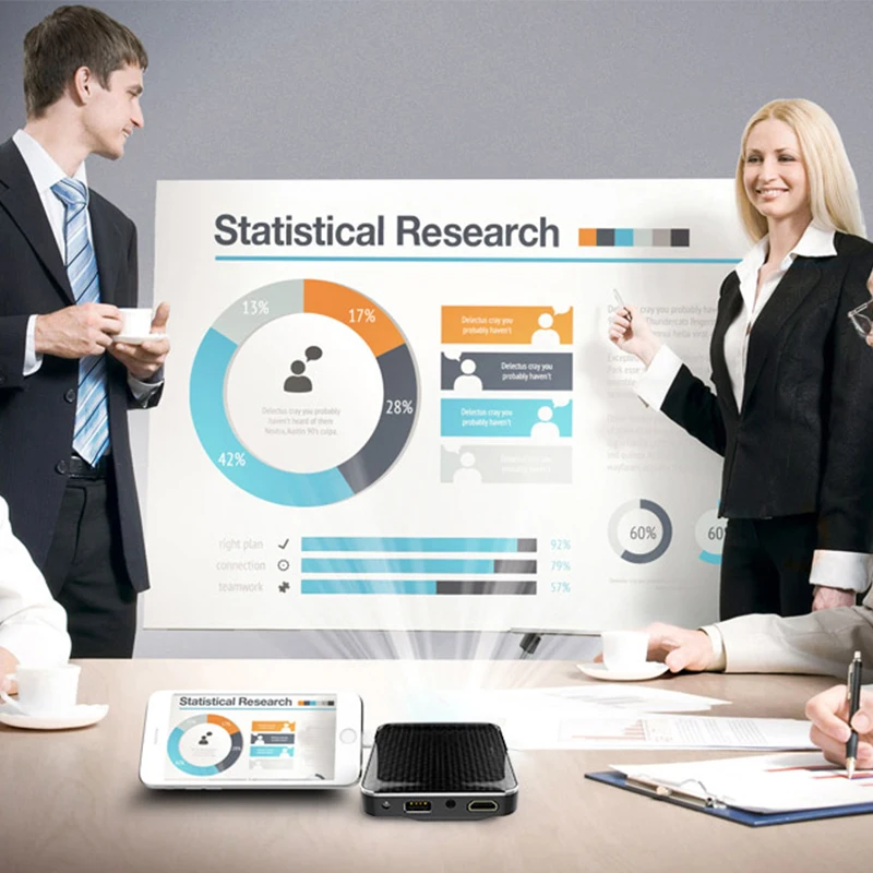 ALSTON мини проектор P6 встроенный аккумулятор 2500 мАч поддержка HDMI 1080 P Портативный