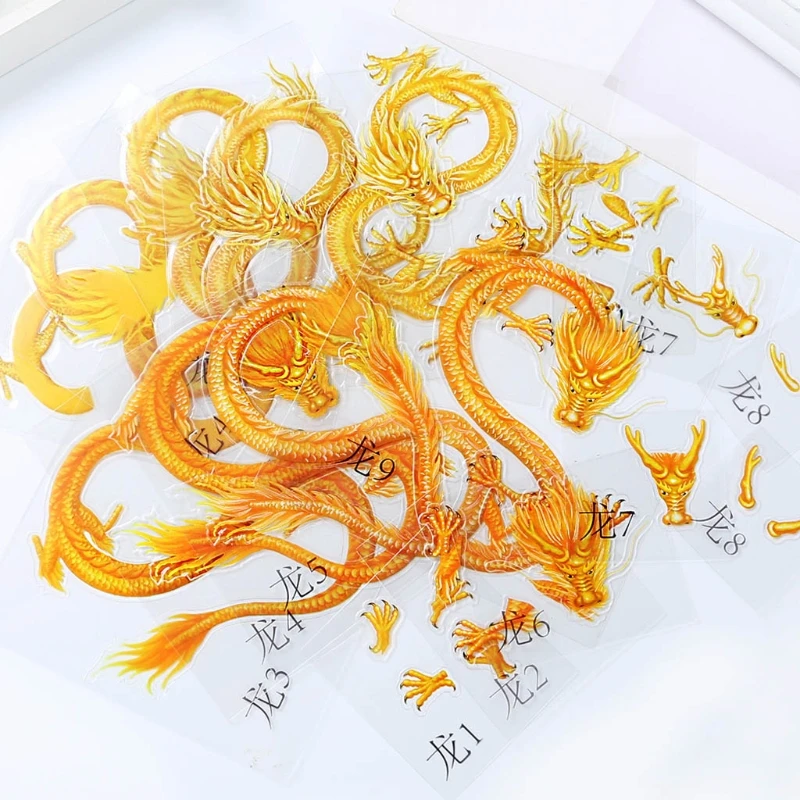 9 шт. яркие китайские пленки с золотым Драконом | Украшения и аксессуары