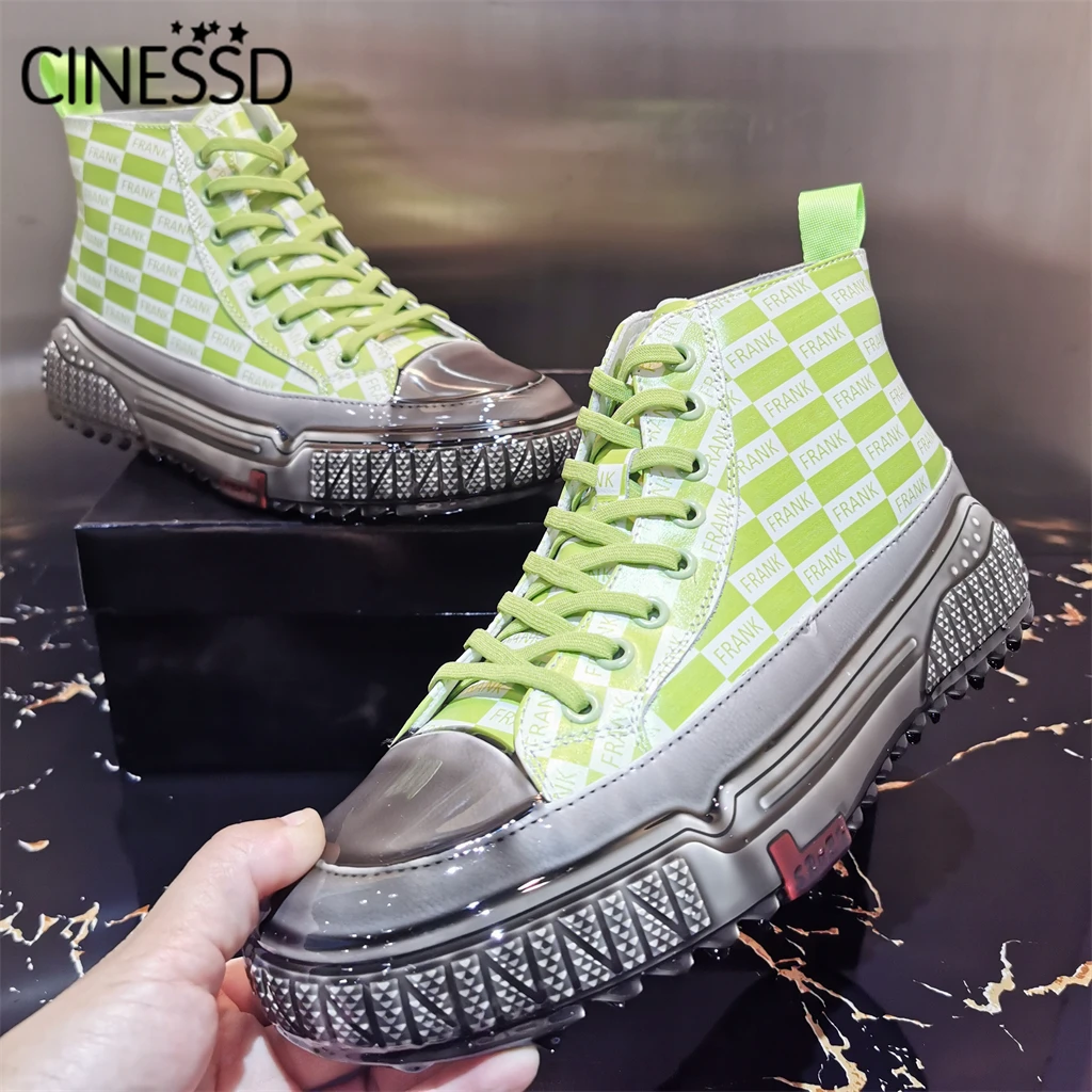 Высокие туфли Мужская модная дышащая повседневная обувь повседневные белые