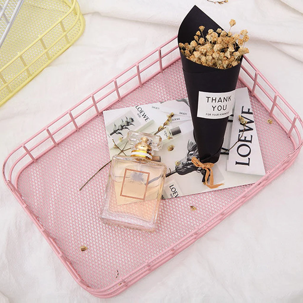 Металлическая прямоугольная корзина для хранения в скандинавском стиле офисные