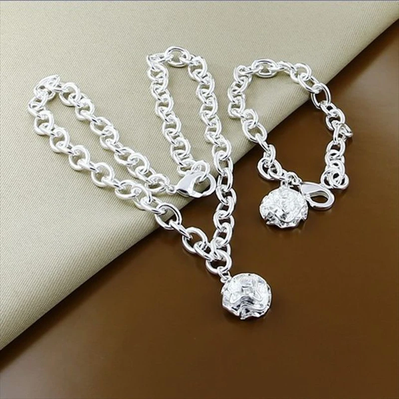 Женский комплект из колье и браслета серебра 925 пробы | Украшения аксессуары