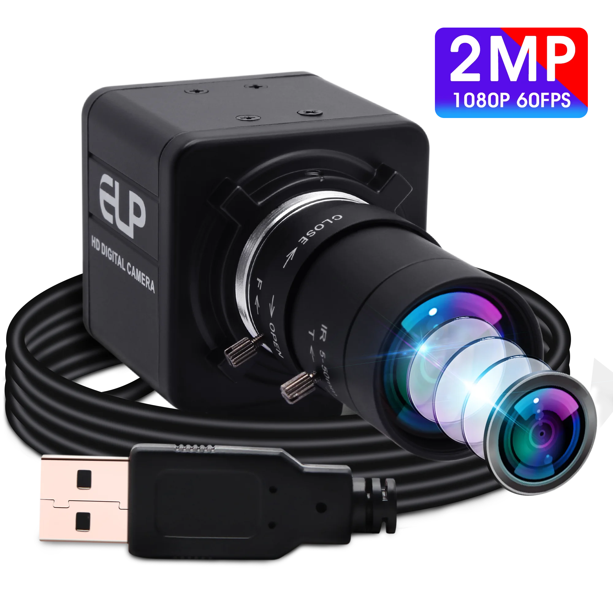 

Высокоскоростная камера ELP 260fps 120fps 60fps 1080p 720p Веб-камера с ручным зумом OV4689 UVC подключаемый ПК USB-камера для движения видео