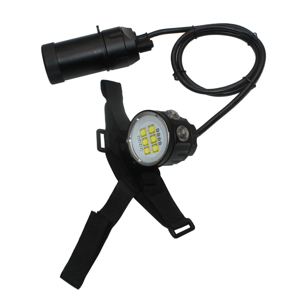 Uranusfire XHP90 LED Split Type Diving Flashlight Torch Waterproof 100M 14 LED Canister Dive Lamp 18650 Underwater Video Light