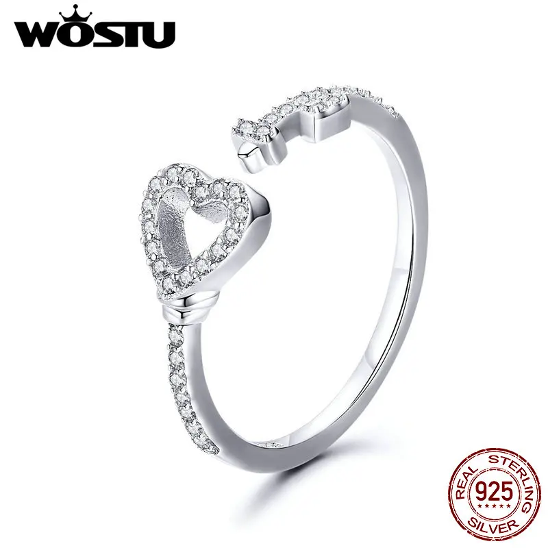 WOSTU,, 925 пробы, серебряное кольцо в виде сердец, кольца в виде сердечек, серебряная эмаль, для женщин, на свадьбу, для влюбленных, ювелирное изделие, CQR502