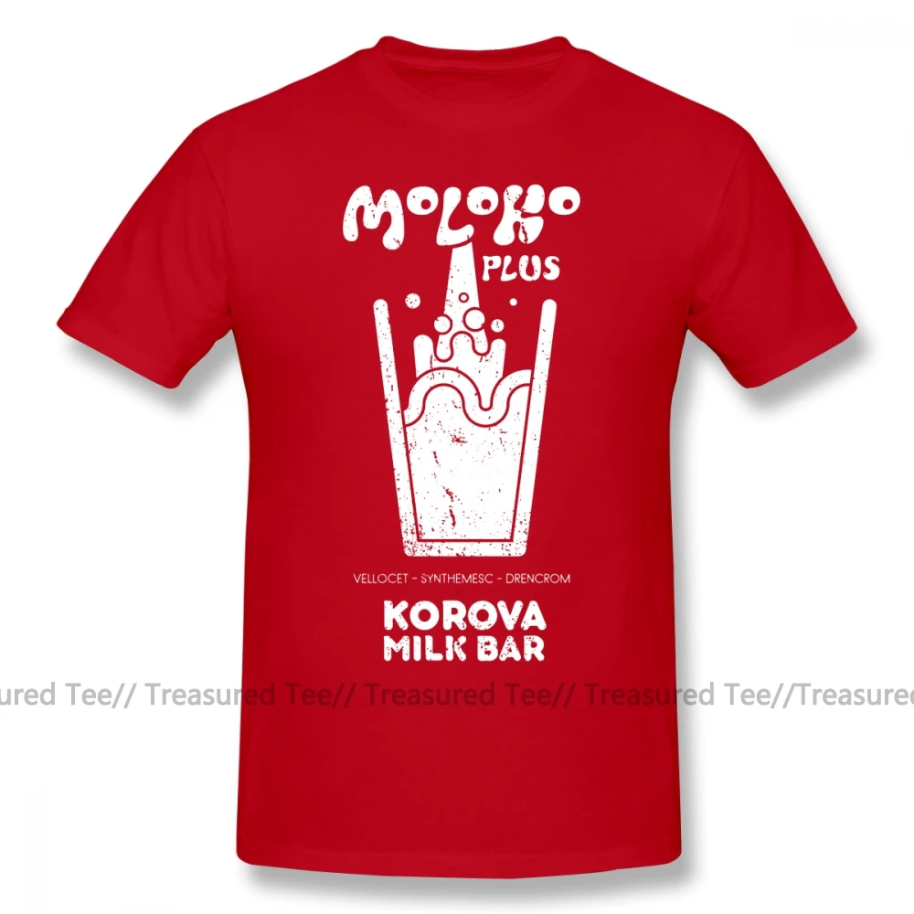 Red Заводная оранжевая футболка Moloko Plus A Clockwork оранжевая Футболка модная Милая футболка с коротким рукавом 100 хлопок мужская футболка с принтом - Цвет: Red