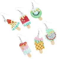 new fashion simulation fruit ice cream popsicle watermelon earrings resin cream glue diy pendant earrings women jewelry