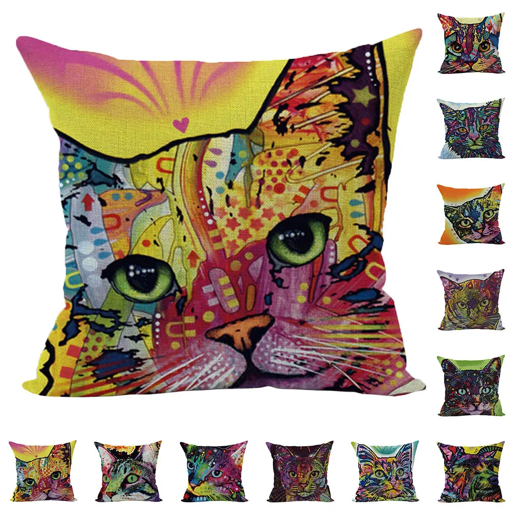 Милый наволочка с изображением кота диван кровать украшения дома фестиваль