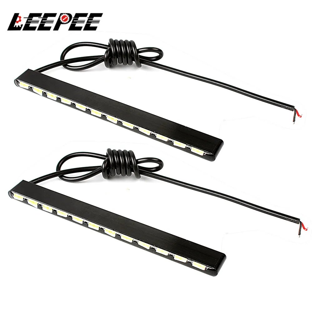 

2pcs 7030 Car Styling 12 LEDs Waterproof Daytime Running Lights Car DRL Daylight Aluminum Housing LED Strips 12V Accessories
