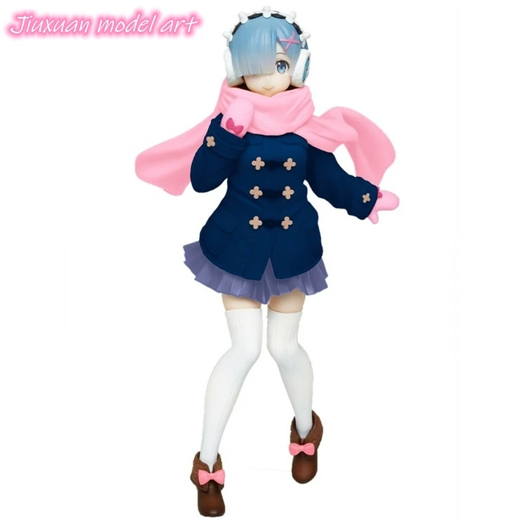 

100% Original genuine REM pink scarf PVC Anime Figure Model Toys Doll Gift from Anime Re:Zero kara Hajimeru Isekai Seikatsu