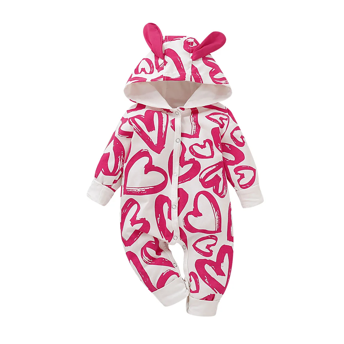 Детский пуховой комбинезон pudcoco зимний для новорожденных девочек с принтом