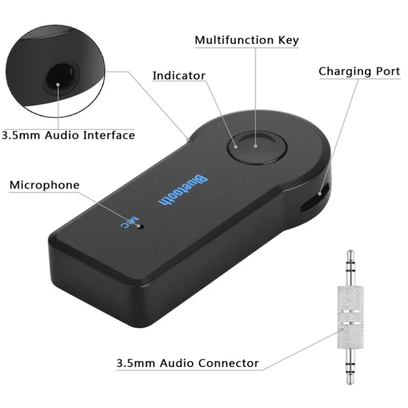 3,5 мм разъем Bluetooth приемник автомобильный беспроводной адаптер громкой связи беспроводной Bluetooth адаптер передатчик Авто Музыка для IPhone XR