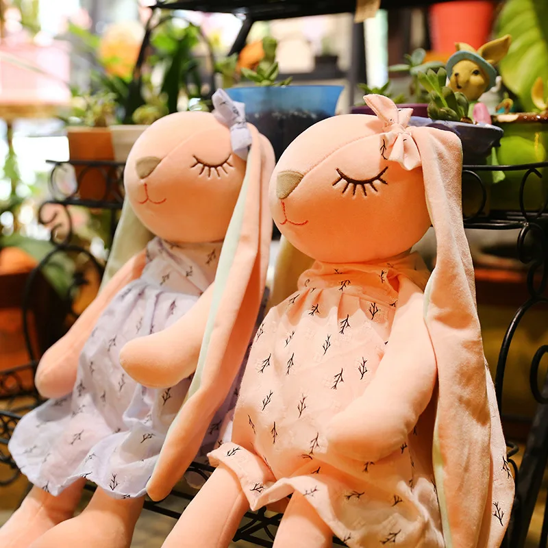 

С длинными ушками кролик кукла детские мягкие плюшевые игрушки для девочек; Рисунок с кроликами; Детская спальная плюша детские игрушки в в...