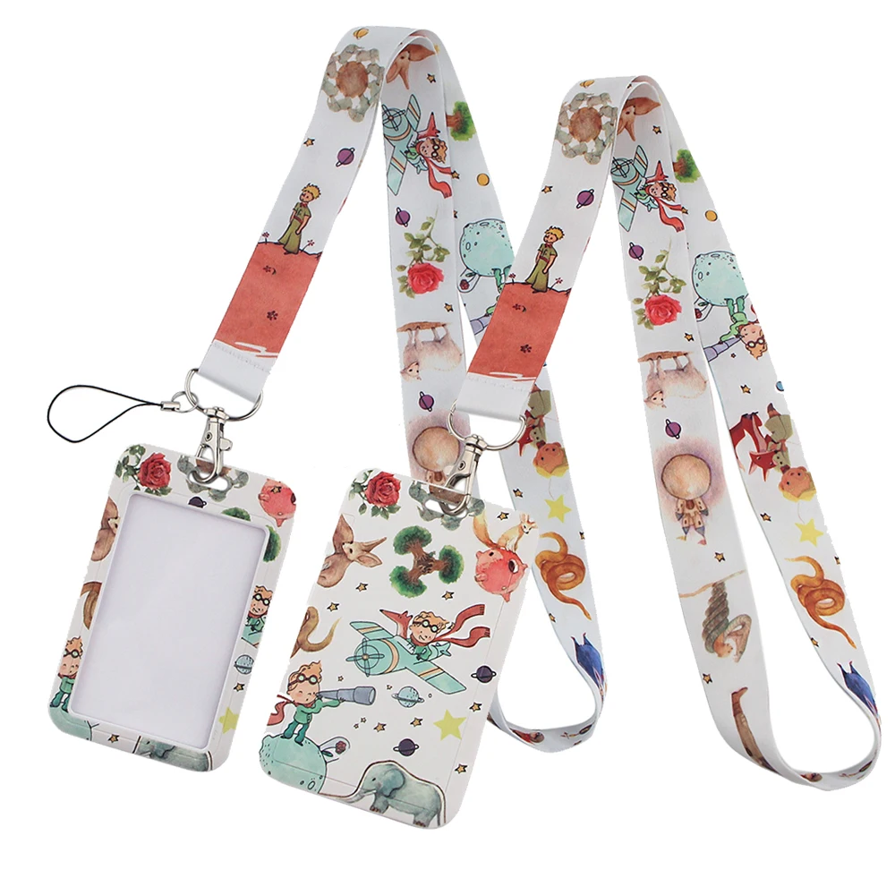 LT377 Prince And Fox Lanyard Credit Card ID Badge Holder Key Ring Bag Student woman Travel Bank Bus Business Cover Keychain | Украшения и