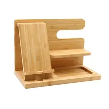Wooden Phone Docking Station Key Holder Wallet Stand Classic Docking Station and Organizers Wooden Phone Docking Station