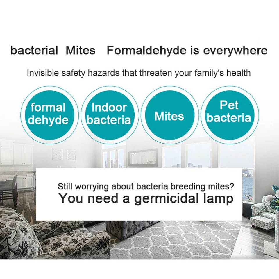 E27 60 Вт светодиодный уф бактерицидный светильник лампа стерилизатор убивающий