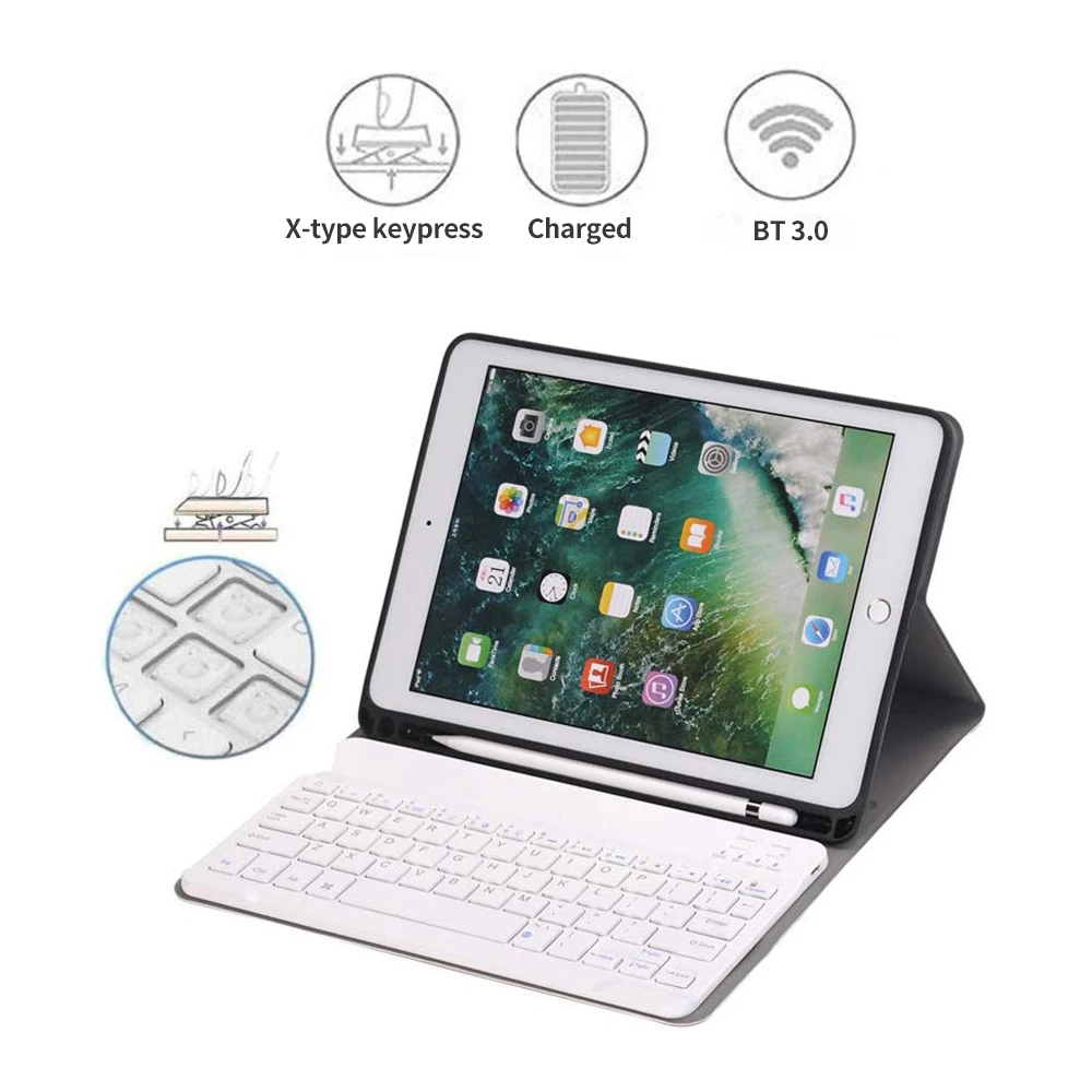 Чехол для беспроводной клавиатуры BT3.0 защитный чехол iPad портативная клавиатура