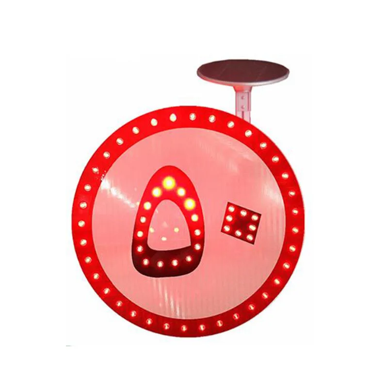 Циркулярный солнечный дорожный знак с мигающим светодиодный светильник для