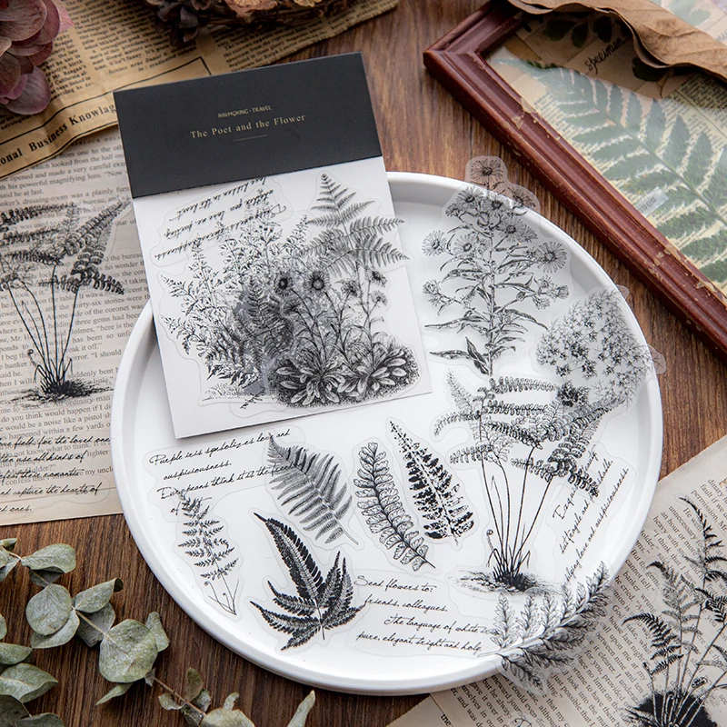 50 шт./упак. декоративные ретро наклейки с бабочками для скрапбукинга дневника