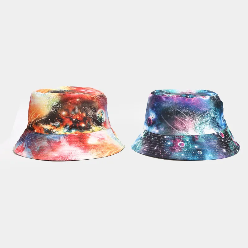 

2020 Summer Cotton Double Sided Print Bucket Hat Men Women Outdoor Panama Fashion Foldable Bob Fisherman Hat Travel Fishing Cap