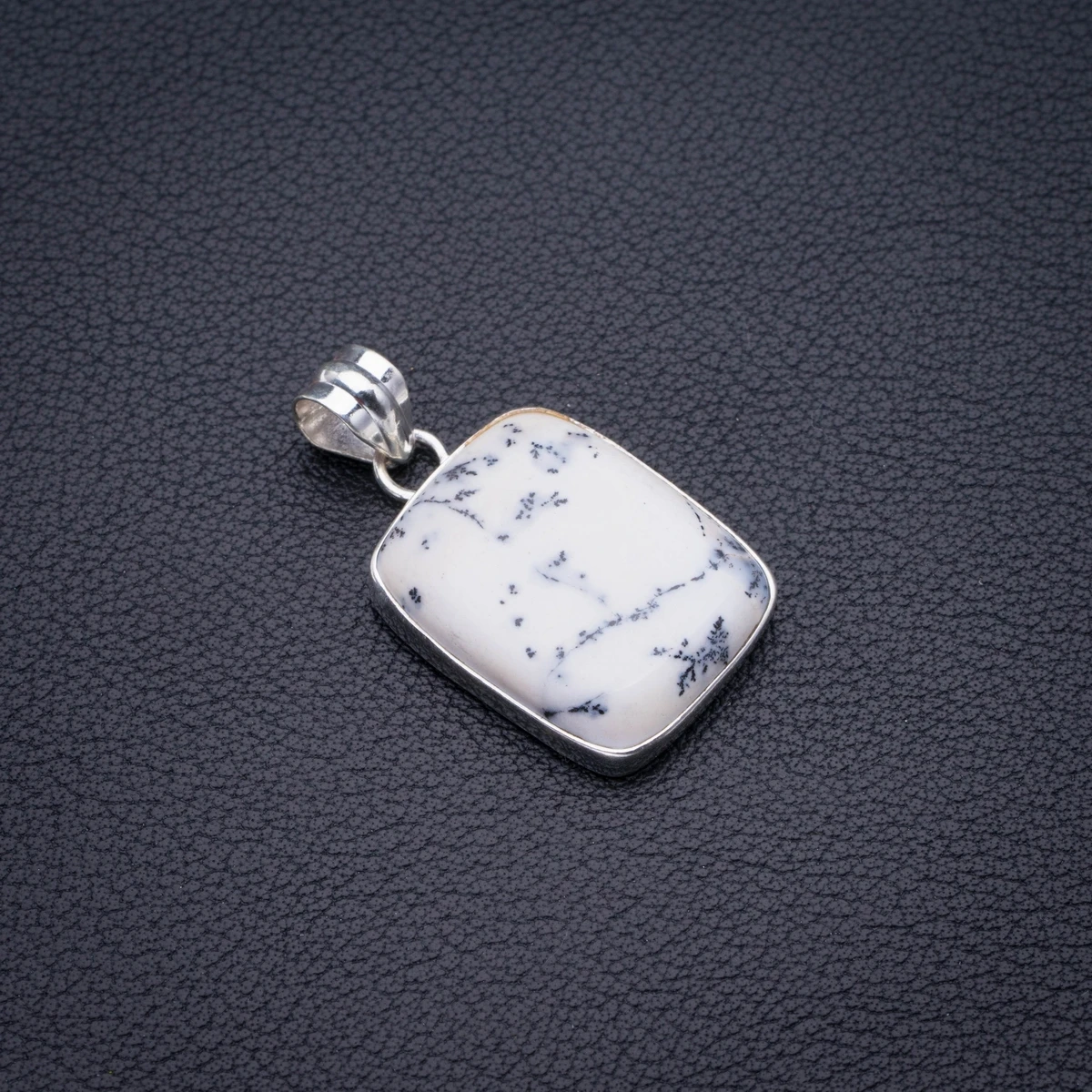 

Natural Dendritic Opal Handmade 925 Sterling Silver Pendant 1.5" D2990