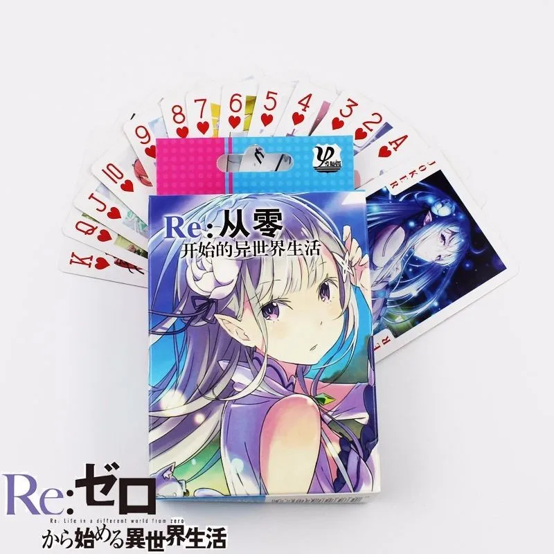 Аниме Re Zero карты для покера колода игральных карт с коробкой коллекция Хэллоуин