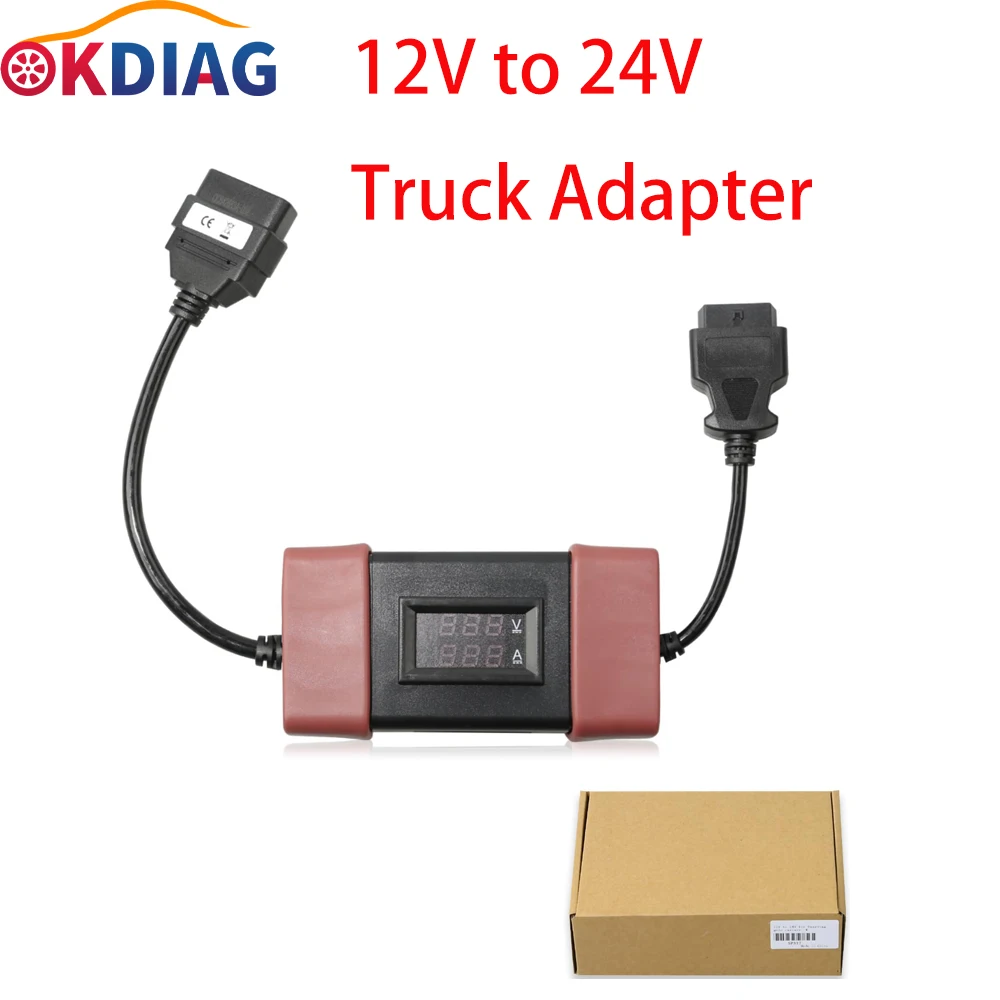 

12V to 24V Heavy Duty Truck Diesel Adapter Cable for X431 Easydiag2.0/3.0 Golo Carcare for Launch Truck Converter OBD Scanner