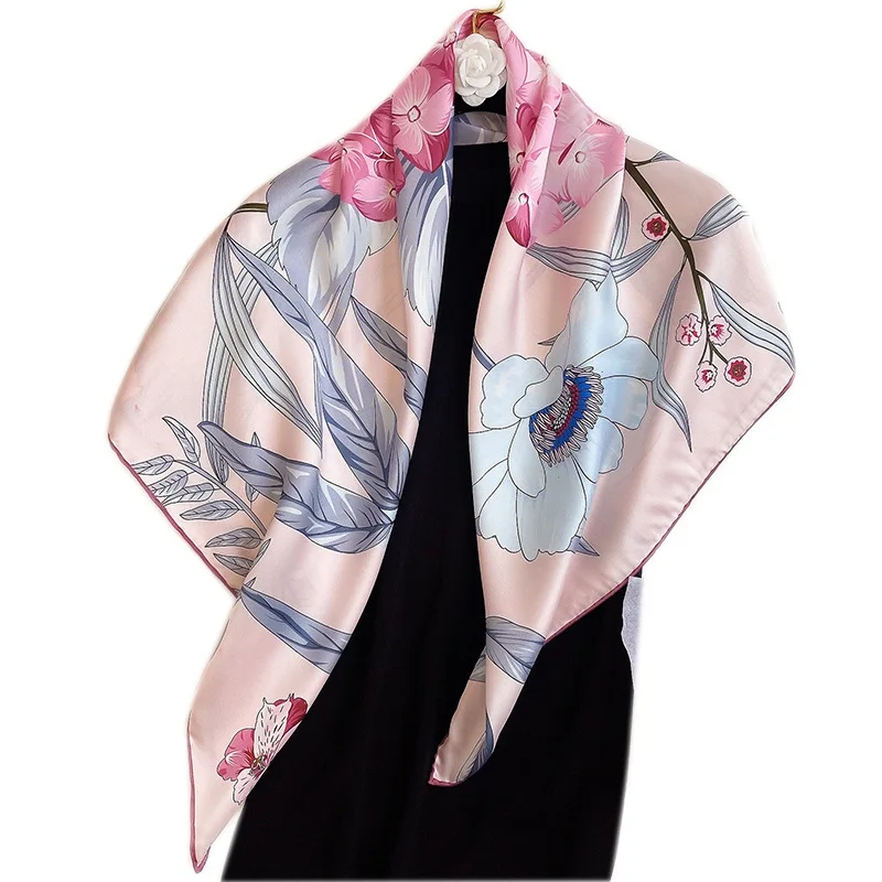 

2020 New Twill Silk Scarf Women Neck Headband Fashion Neckerchief Scarves Bandana Foulard Femme Hijab Pashmina Poncho Shawls