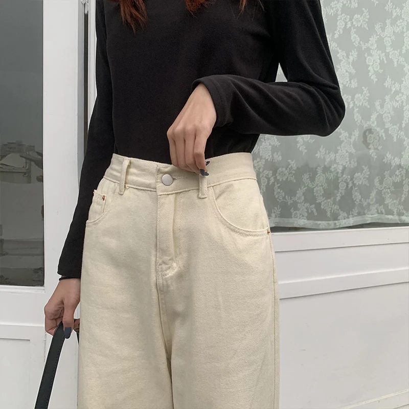 

ZHISILAO New Straight Jeans Women High Waist Wide Leg Denim Pants Plus Size Vintage Boyfriend Loose Jeans Chic Streetwear 2021