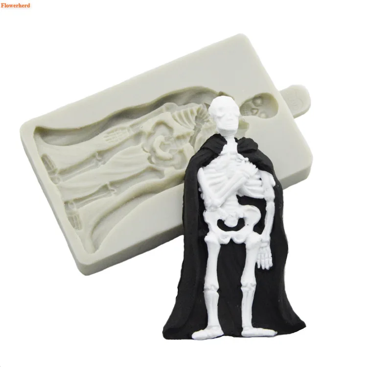 Силиконовая форма Hallowen для мастики и торта Пасхальная скелет сделай сам