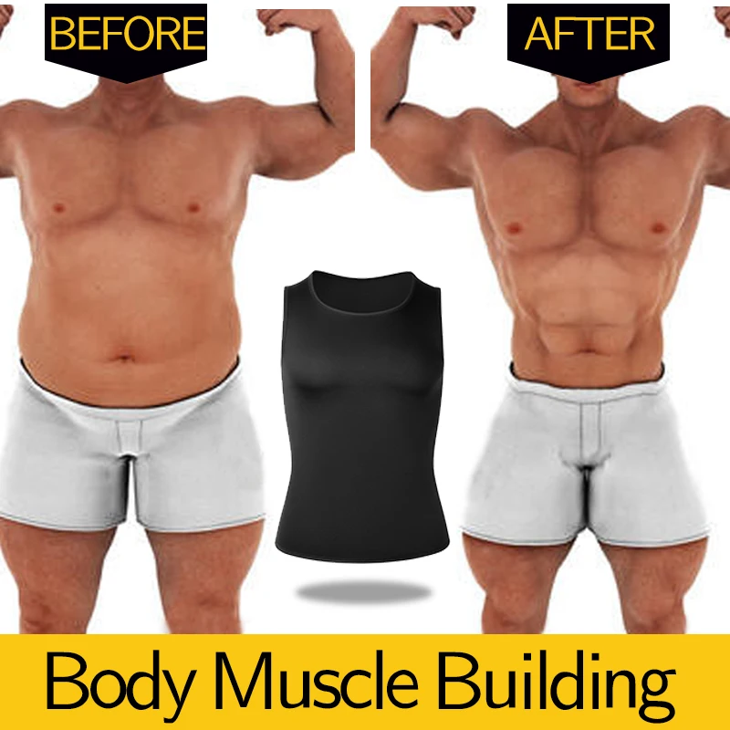 Мужская компрессионная рубашка для похудения формирователь тела тренажер талии