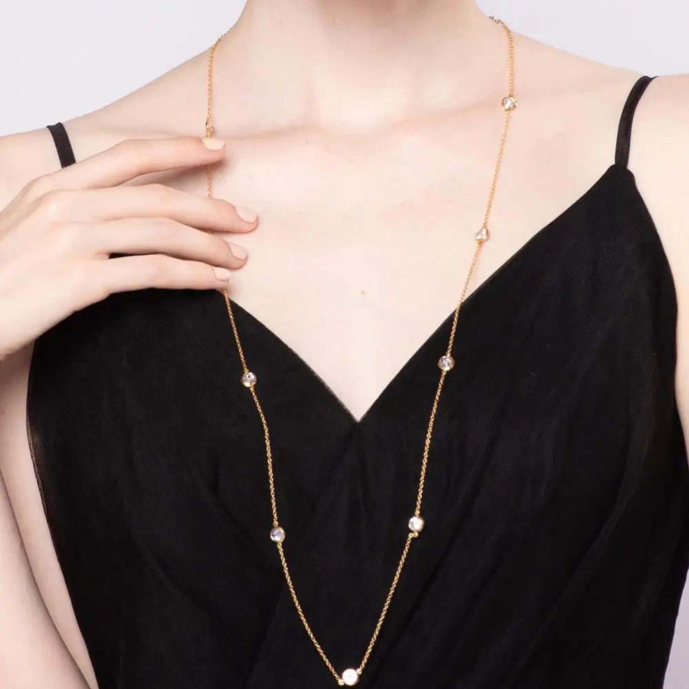 10 шт./партия женские серебряные ожерелья с фианитами | Украшения и аксессуары