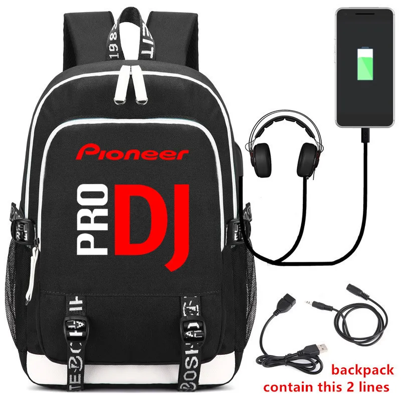 Рюкзак Pioneer Pro DJ Сумка с USB портом для наушников школьные ранцы студентов дорожная