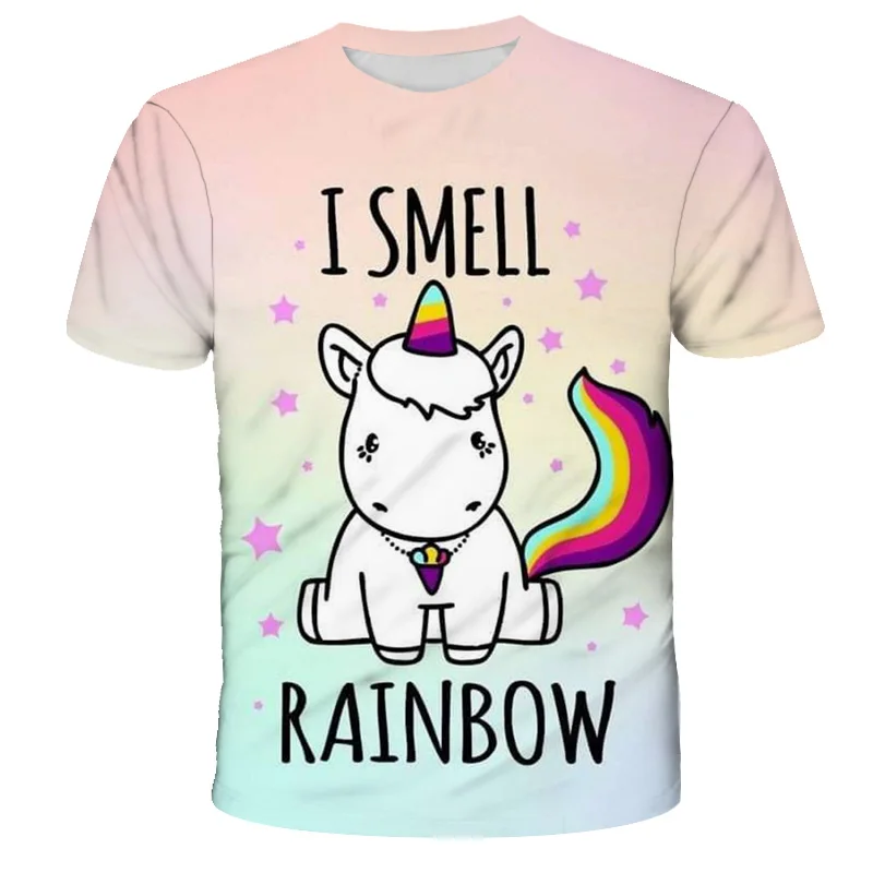 

Summer Boys/Girls 3D Printing T-shirts cute cartoon tops for girls Unicorn Clothing for boys Family clothing sets Anime clothes