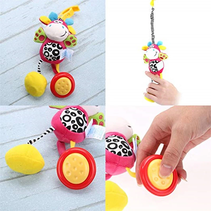 

Hot Infant Toys Mobile Stroller Baby Plush Toy Bed Wind Chimes Rattles Clip Bell Animal Toy Baby Crib Bed Hanging Bells Toys