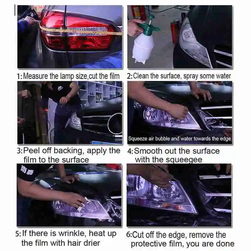 Автомобильная виниловая пленка для фар задняя фара туман легкая наклейка