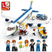 sluban city series passengers plane jet cargo airplane bus sets modern aviation airport building blocks toys for kids gift boys