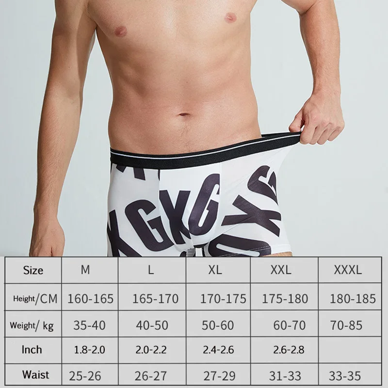 

Subeltie Underwear Men Silk Boxer Comfortable Underpants Male Panties Breathbale Shorts U Convex Pouch Boxers Plus Size M-3XL