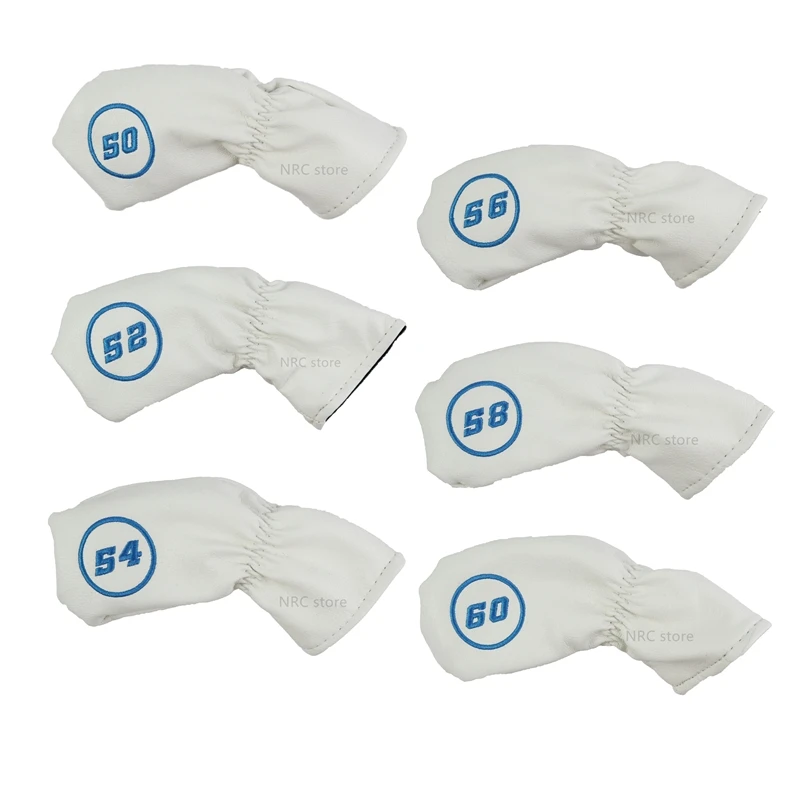 6pcs white NRC Гольф Железный головной убор изысканный PU толстый из искусственной кожи гольф клуб Железный головной убор аксессуары - Цвет: 6pcs white