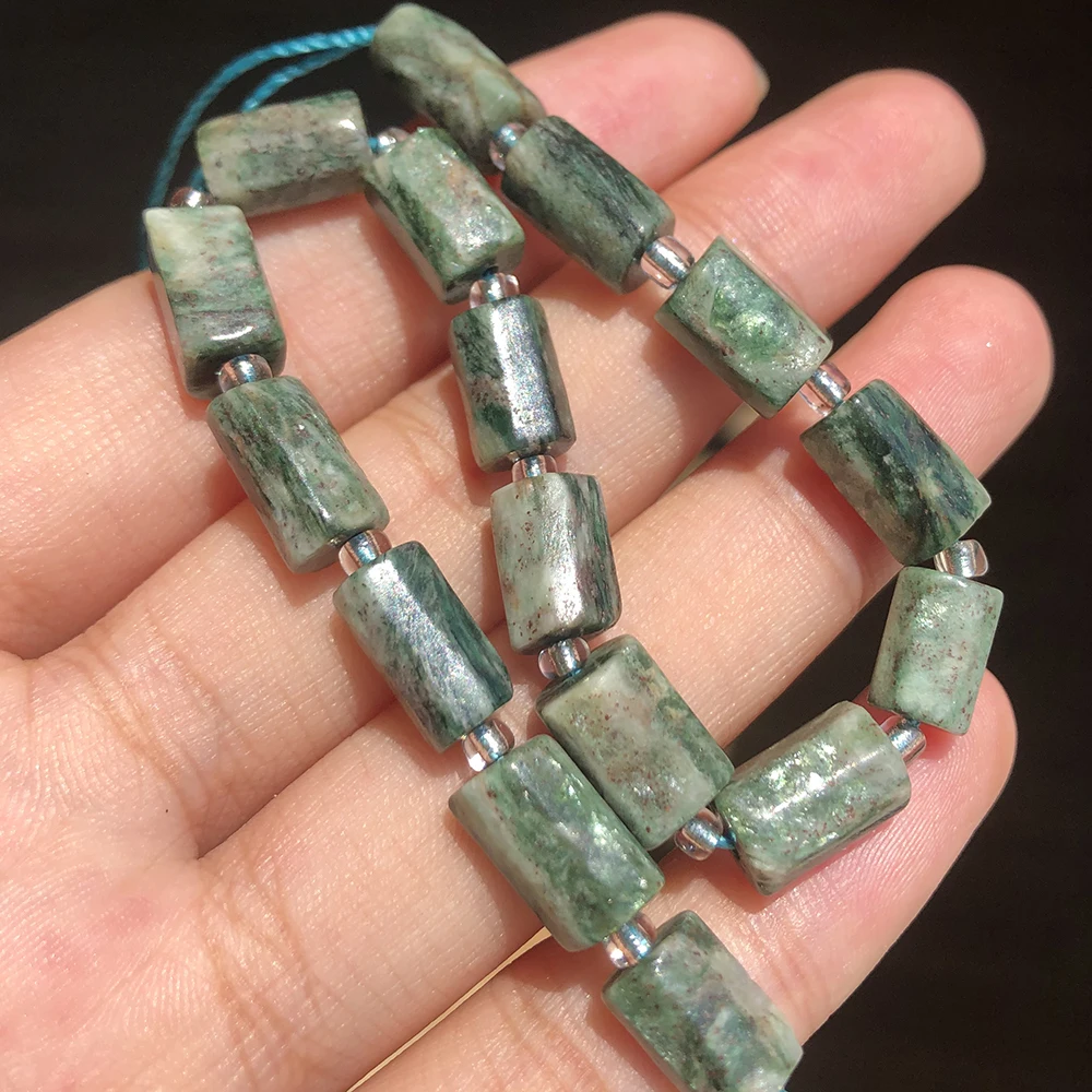 

Натуральный камень, 8x11 мм, Зеленые Изумрудные геометрические цилиндрические бусины, подвески, бусины россыпью, для самостоятельного изгото...