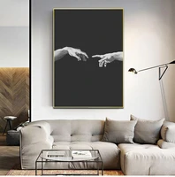 hd prints canvas paintings home decor michelangelo creation of adam black white wall art modular pictures modern posters bedroom