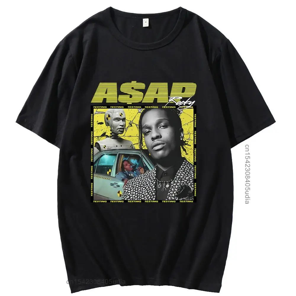 New Spring Summer Rapper Asap T-Shirt Top Harajuku Men Women Hip Hop Music Short Sleeve Male Black Cotton Basic T-Shirt