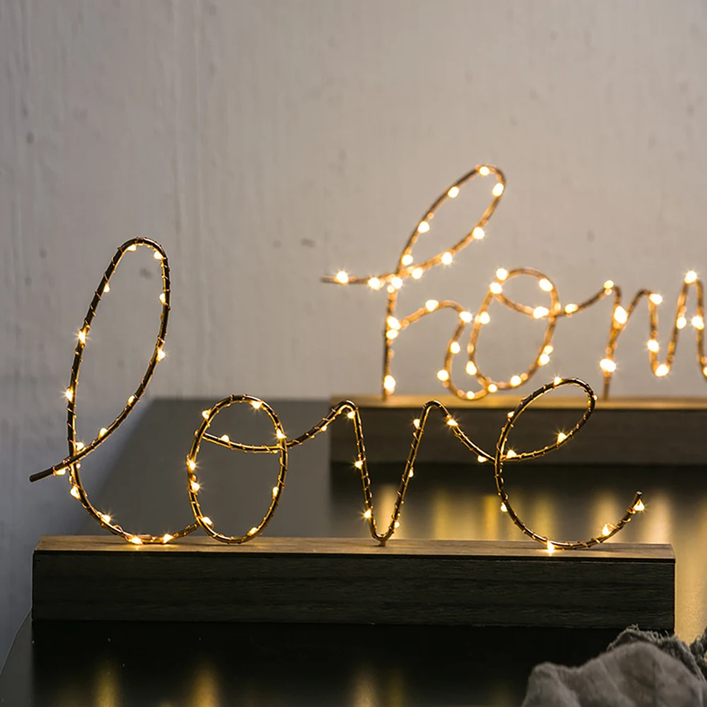 

LED Lamp Light Love Letters Home Letters Living Room Bedroom Layout Decoration Valentine's Day Birthday Gift Home Decorative
