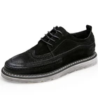 Мужская повседневная обувь Brogues, черная Дизайнерская обувь, мужская Высококачественная обувь, роскошная брендовая модная мужская обувь