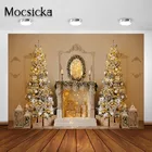 Mocsicka Рождество БЕЛЫЙ камин украшение фоны для фотографии Рождество Крытый фон для фотостудии