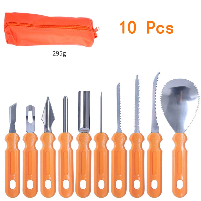 

10PCS Halloween Pumpkin Carving Tools Stainless Steel DIY Pumpkin Lantern Decorations Sculpting Set Lantern Making Tools