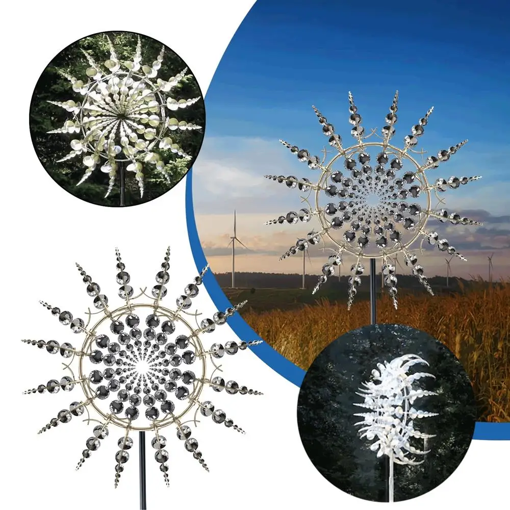 Уникальная и волшебная металлическая ветряная мельница на солнечной батарее