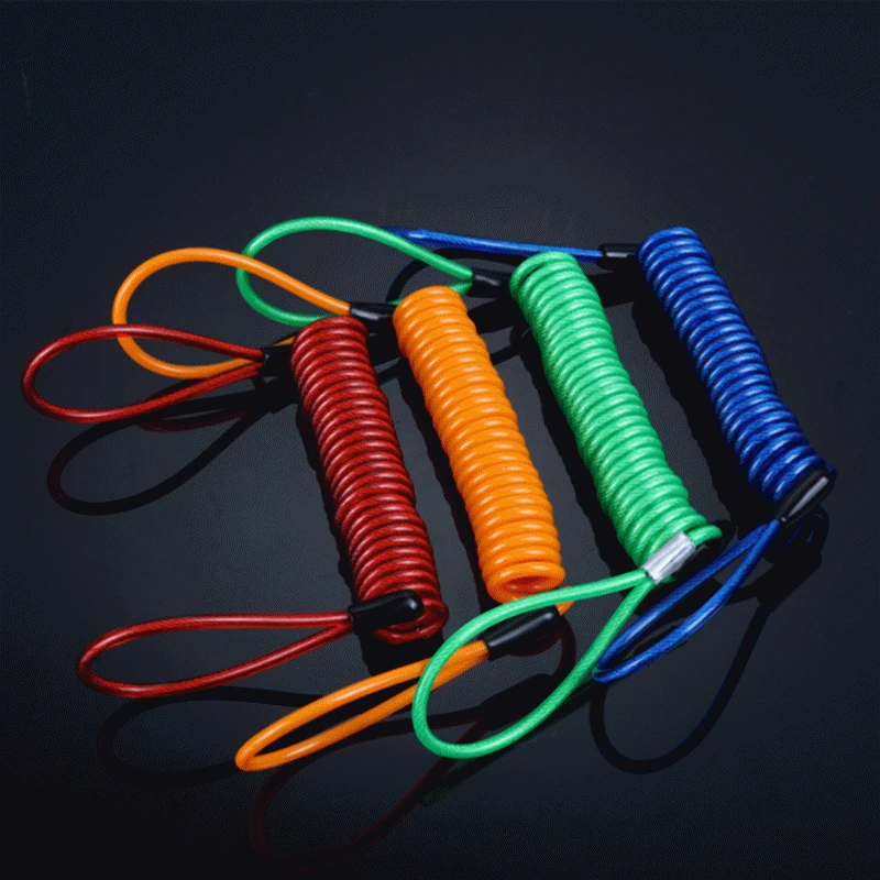 Stretch length 120cm icycle Lock Reminder Elastic Rope Anti Theft Bike Motorcycle Scooter Spring Cable Wire 4 color | Спорт и
