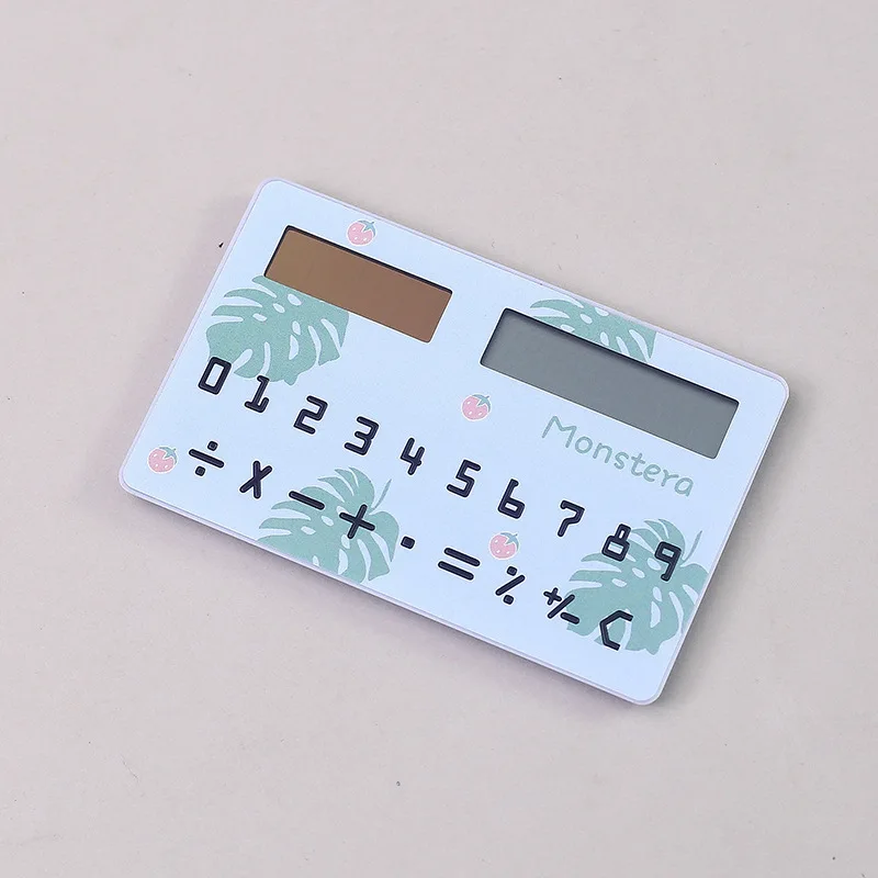 Fashion Portable Cartoon Fruits Animal Mini Card Calculator Stationery Supplies Creative Solar Calculator Children Gift
